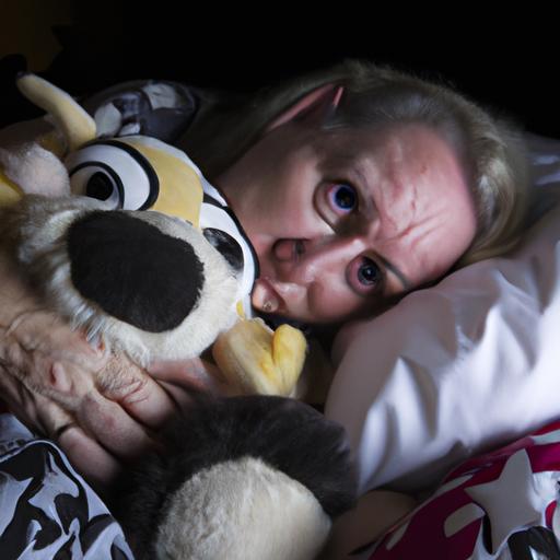 Người đang nằm trên giường ôm chặt một con thú nhồi bông, biểu lộ cảm xúc trống vắng vì nhớ người yêu.