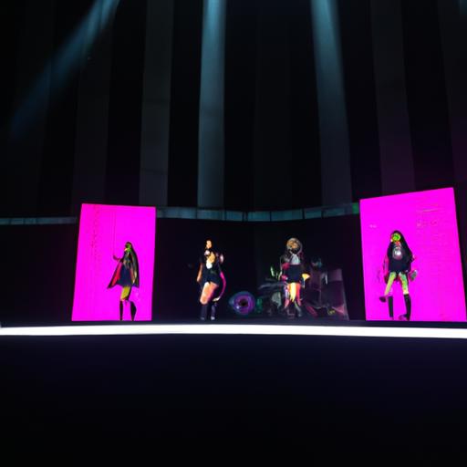Hình ảnh Blackpink trình diễn bài hát debut trên sân khấu