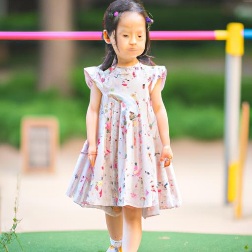 Bé gái diện váy pastel dễ thương vui đùa tại công viên
