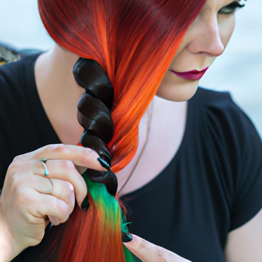 Cách buộc tóc nửa đầu kiểu đuôi cá cho mái tóc đỏ