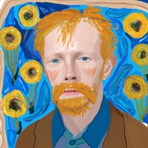 Bức chân dung của Van Gogh được tạo ra với các yếu tố từ các bức tranh nổi tiếng của ông