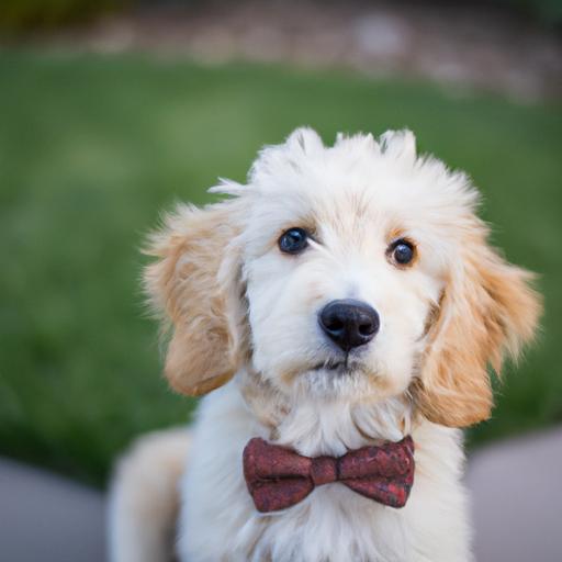 Chú chó nhỏ dễ thương đeo cà vạt