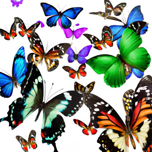 Đàn bướm nhiều màu sắc đang bay lượn
