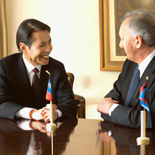 Đại sứ gặp gỡ với một nhà lãnh đạo nước ngoài