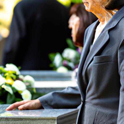 Phụ nữ mặc bộ suit màu xám tại đám tang
