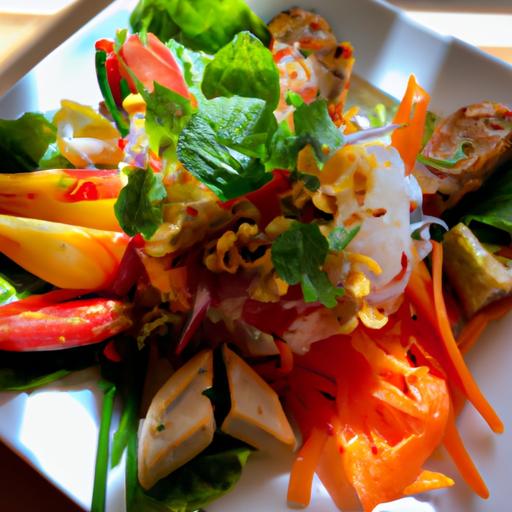 Một đĩa ăn đầy màu sắc và hương vị đặc trưng của ẩm thực Việt Nam.