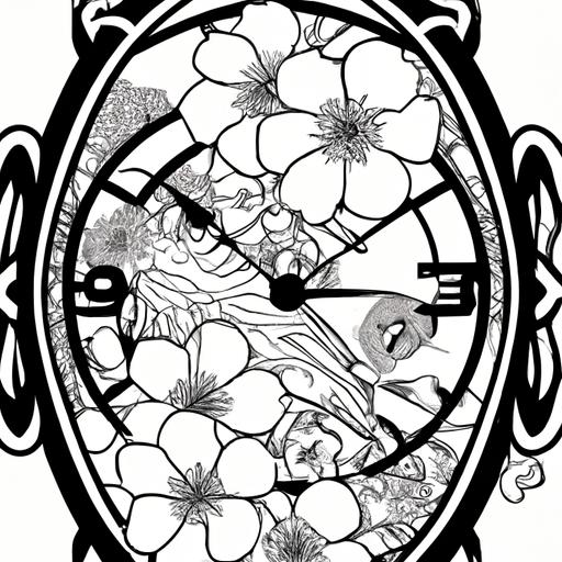 Đồng hồ Nhật cổ với chi tiết hoa anh đào tinh tế