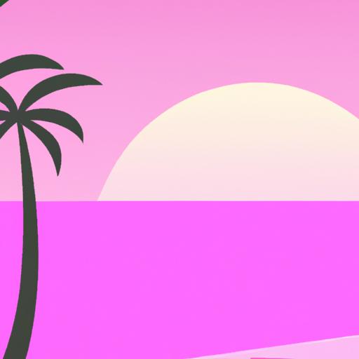 Hình nền máy tính màu hồng với cảnh bãi biển