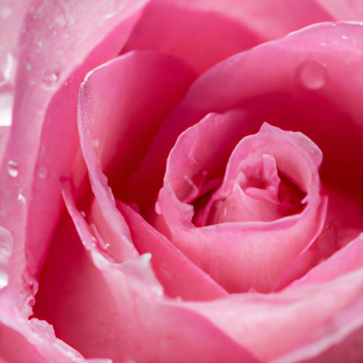 Hoa hồng màu hồng với giọt nước trên cánh hoa