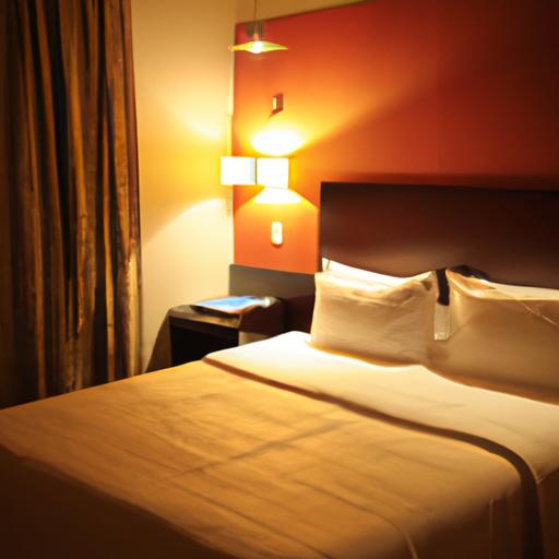 Phòng nghỉ ấm cúng với ánh sáng dịu nhẹ tại khách sạn sắc màu Kim Đồng