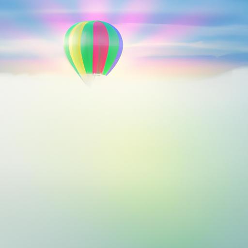 Hình ảnh mơ màng của một chiếc khinh khí cầu trôi trên đám mây.