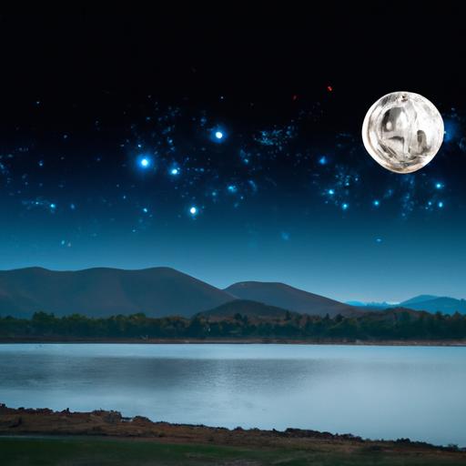 Khung cảnh đẹp với chòm sao Cung mặt trăng Bảo Bình chiếu sáng rực rỡ trên bầu trời đêm.
