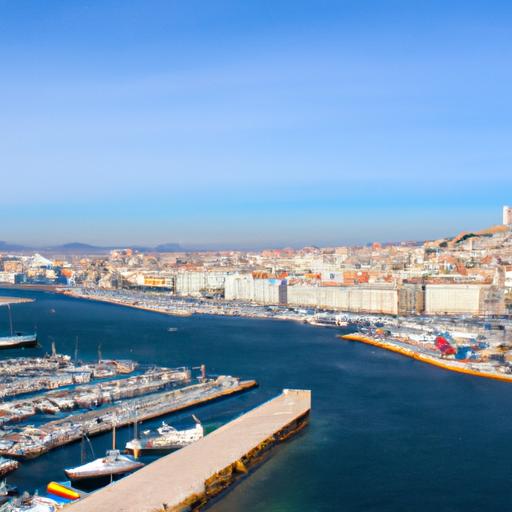 Một khung cảnh bao quát cảng Marseille