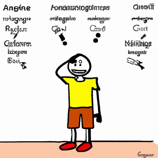 Minh họa về người gặp khó khăn trong việc hiểu các quy tắc đuôi tính từ tiếng Đức.