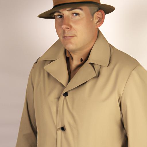 Một người đàn ông mặc áo khoác màu nâu và mũ phù hợp