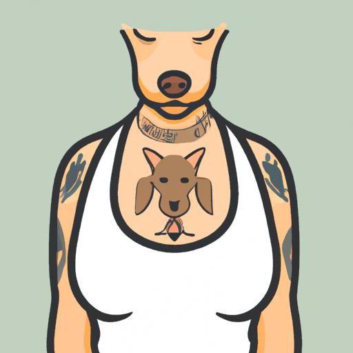 Người có hình xăm con chó hoạt hình trên ngực