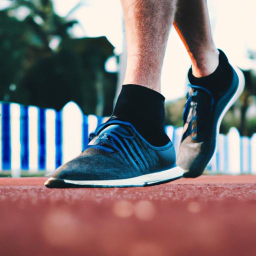 Người đàn ông chạy bộ trên đường chạy với giày Adidas Ultraboost