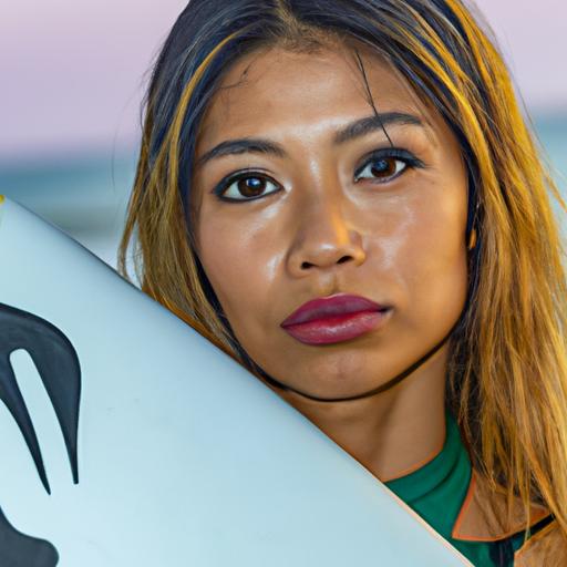 Người mẫu bikini đẹp Việt Nam tạo dáng với ván lướt sóng