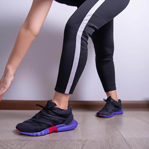 Người phụ nữ tập thể dục với giày tập Gym Adidas