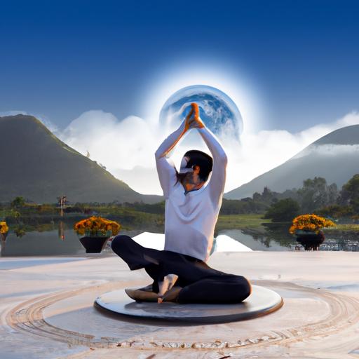 Một người sinh ra dưới cung mặt trăng Bảo Bình thưởng thức những giây phút yên bình khi tập yoga trong một bối cảnh thiên nhiên đẹp.