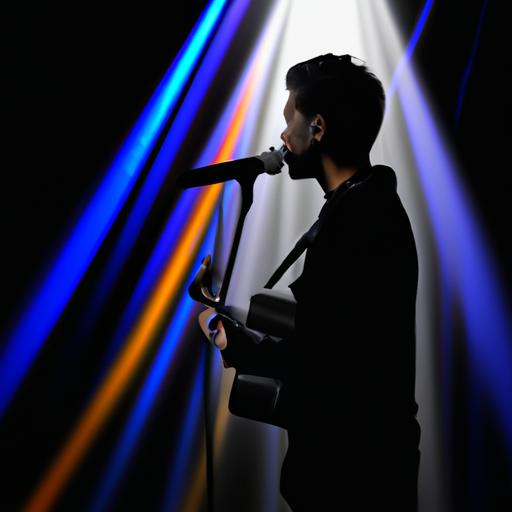 Nghệ sĩ biểu diễn bài hát đang được yêu thích của mình trên sân khấu.