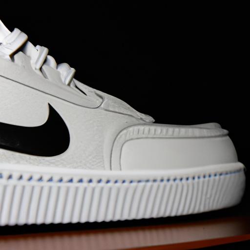 Một góc chụp bên của đôi giày Nike Air Force 1 Real với logo Nike đặc trưng ở gót chân.