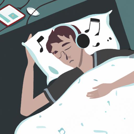 Người nằm trên giường với mắt nhắm lại, đang lắng nghe một bài hát khiến họ xúc động.