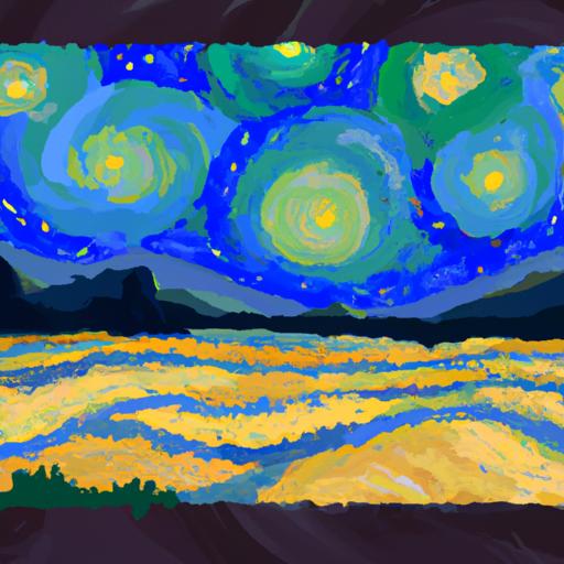 Phiên bản tưởng tượng mới của bức tranh The Starry Night của Van Gogh với bảng màu khác