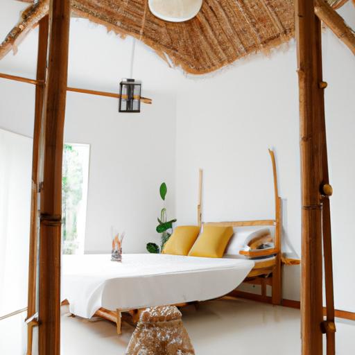 Phòng ngủ đơn giản và bình dị với vật liệu tự nhiên