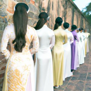 Tạo Dáng Chụp ảnh áo Dài Tập Thể