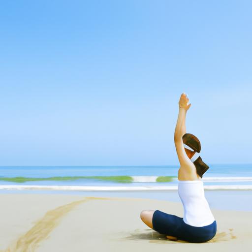 Tập yoga để đạt được trạng thái tĩnh lặng trên bãi biển