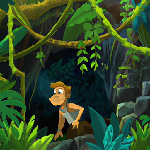 Tarzan cậu bé rừng xanh khám phá một hang động ẩn trong rừng