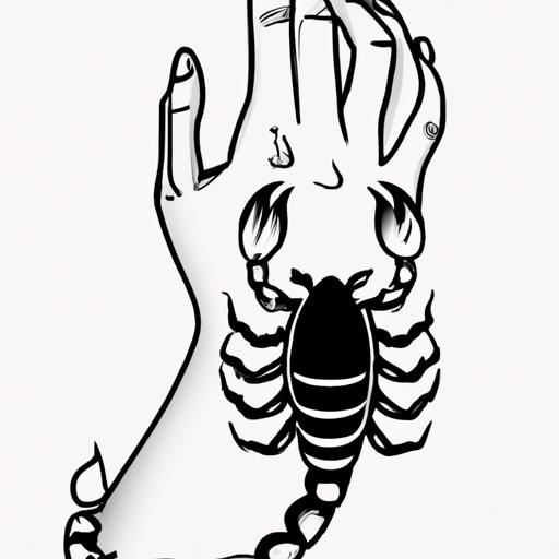 Hình xăm cung bọ cạp tối giản trên ngón tay người