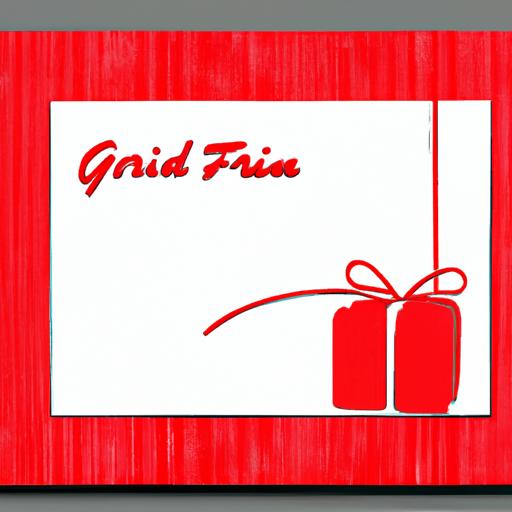 Thẻ đỏ với chữ trắng và hình ảnh hộp quà.