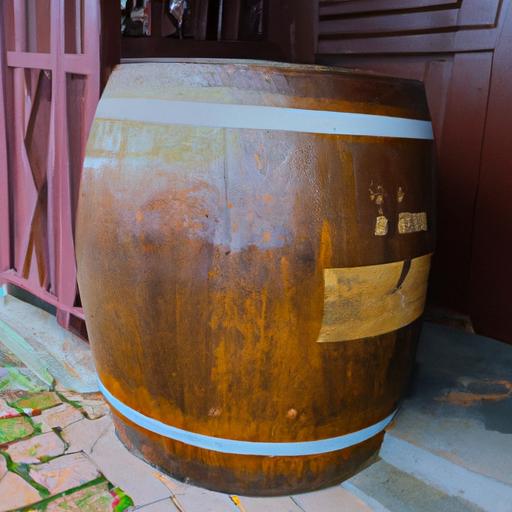 Thùng gỗ truyền thống dùng để lên men rượu mơ rơm vàng