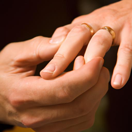 Gần kề tay đôi tình nhân trao nhẫn đính hôn.