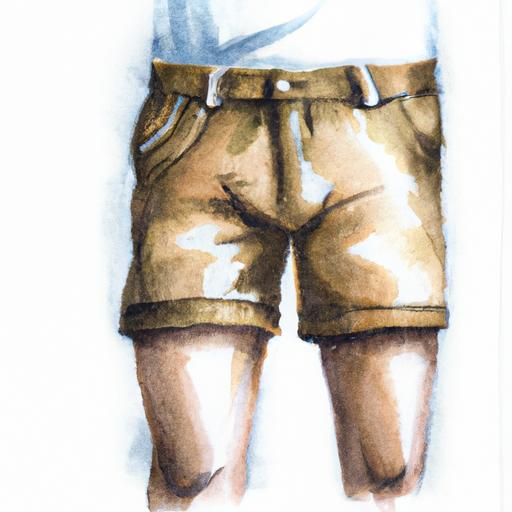 Vẽ một bức tranh vẽ màu nước về chiếc quần short nam